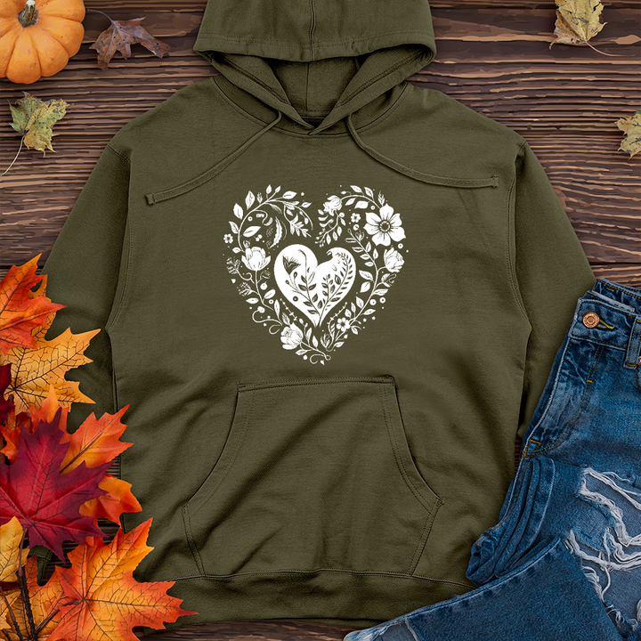 A simple floral heart 01 Midweight Hoodie