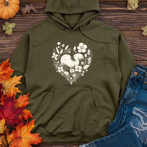 A simple heart with flowers Midweight Hoodie