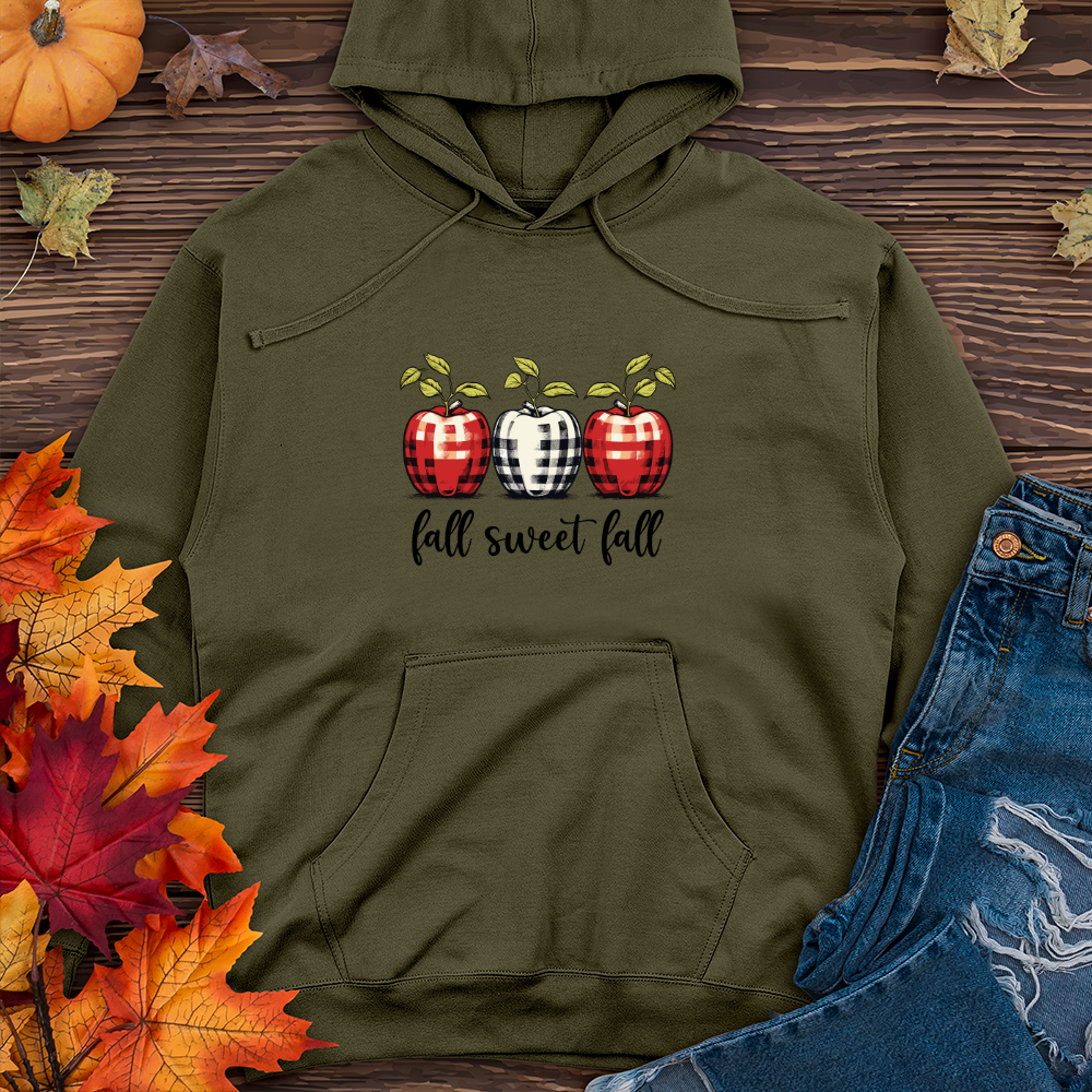 Vintage Apple Picking Checkered Trio Midweight Hooded Sweatshirt