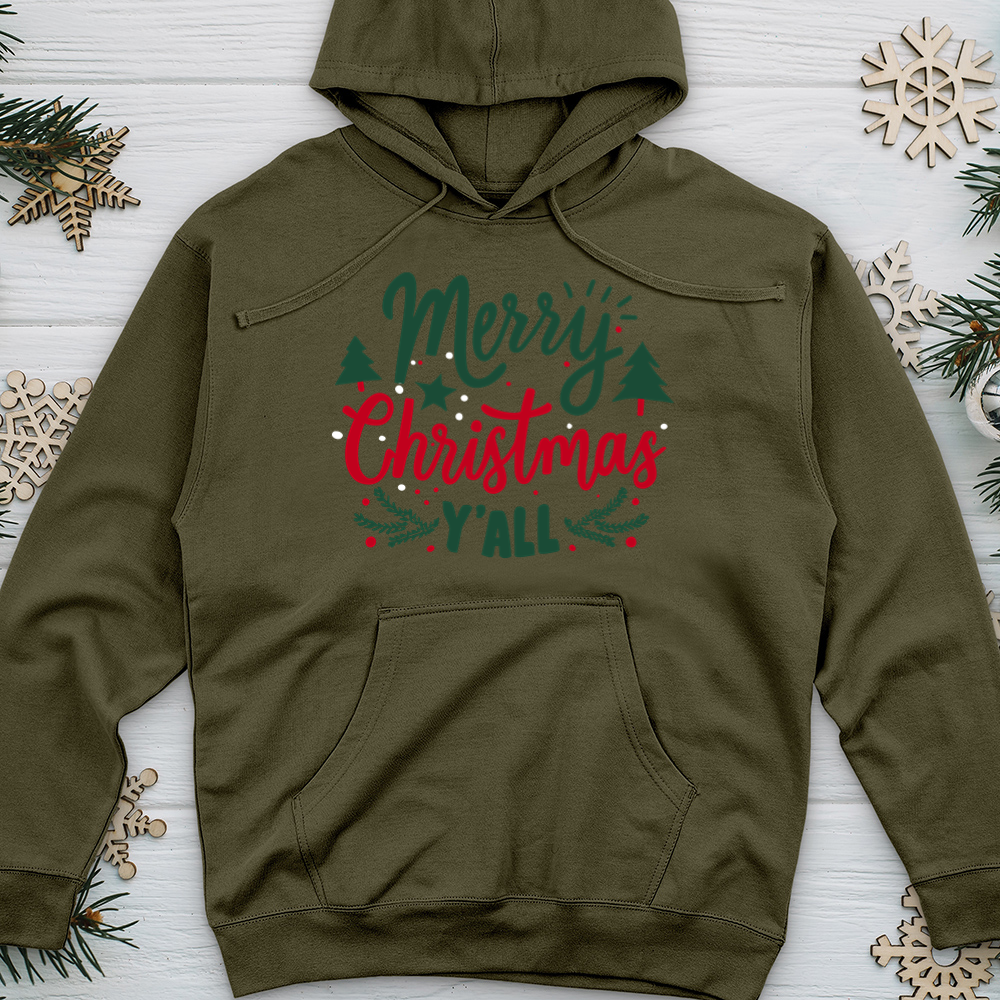 Merry Christmas y all Midweight Hooded Sweatshirt