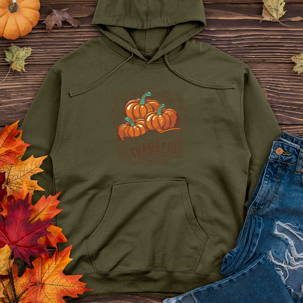 Autumn Affection Pumpkins Midweight Hooded Sweatshirt