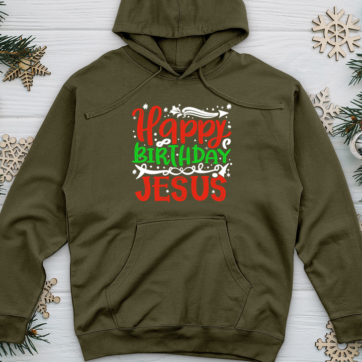 Happy Birthday Jesus Midweight Hooded Sweatshirt