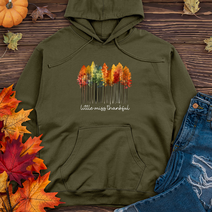 Retro Watercolor Forest Trio-01 Midweight Hooded Sweatshirt