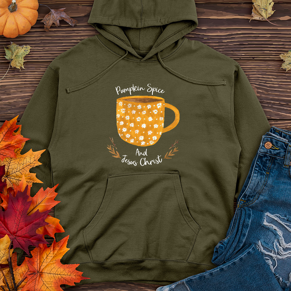 Pumpkin Spice and Jesus Christ   Midweight Hoodie