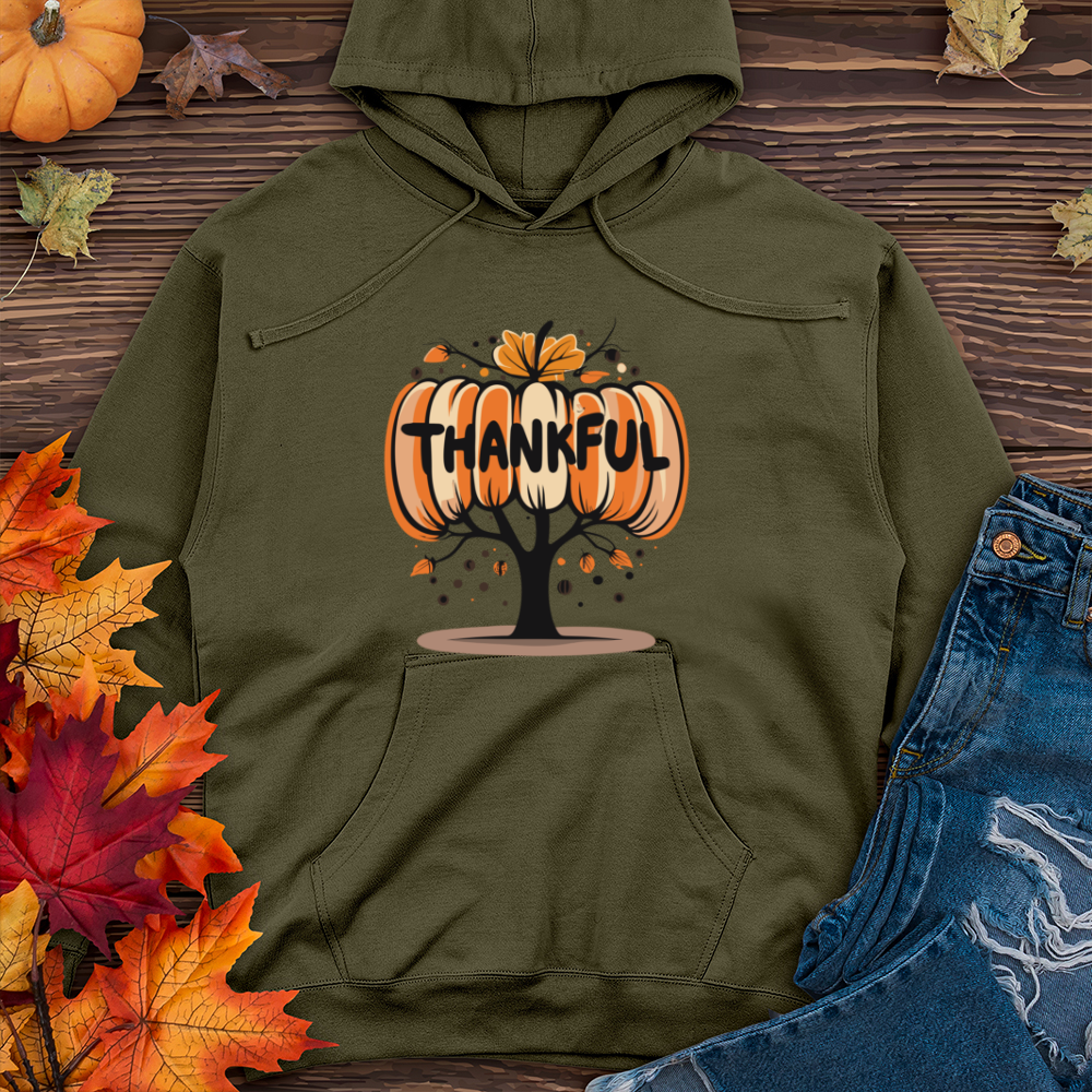 Thankful Pumpkin Tree Midweight Hooded Sweatshirt