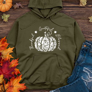 TGB White Floral Pumpkin Midweight Hoodie