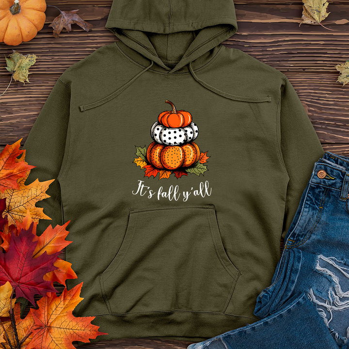 It's Fall Y'all Stacked Pumpkins Midweight Hoodie