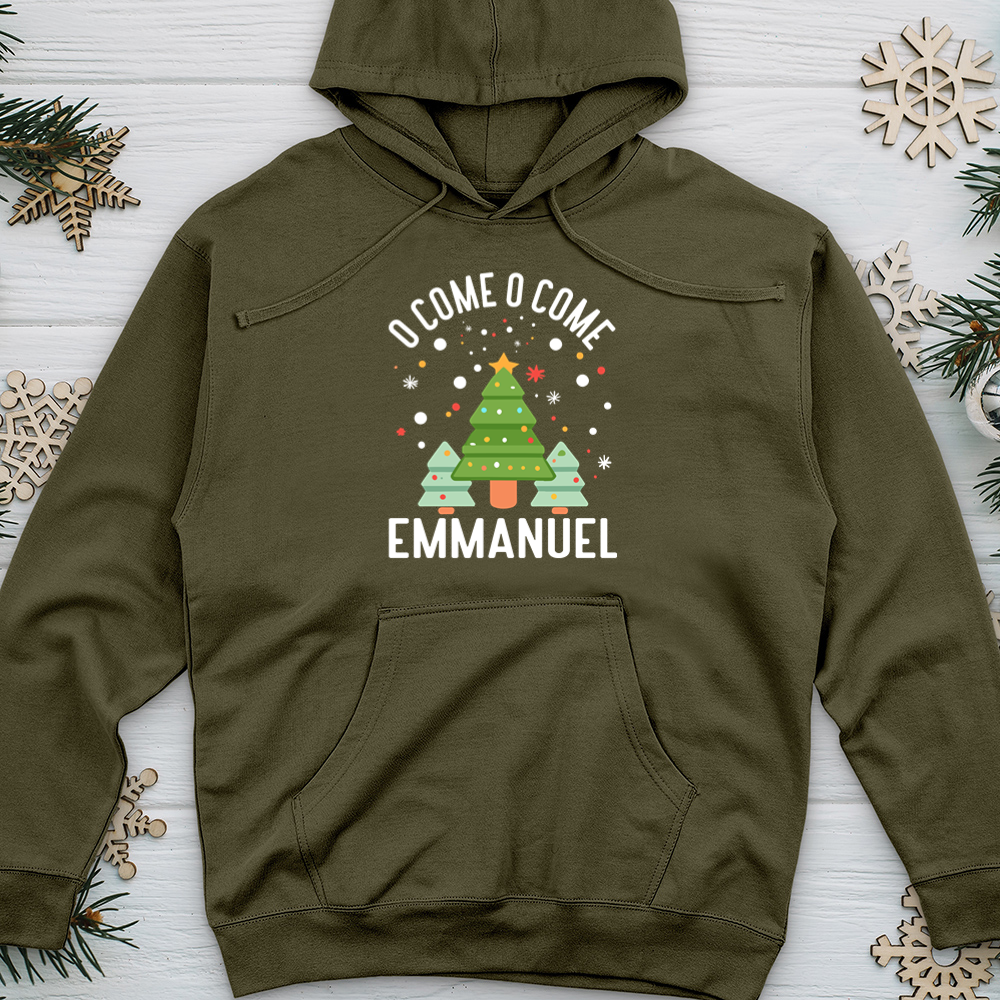 O Come o Come Emmanuel Midweight Hooded Sweatshirt