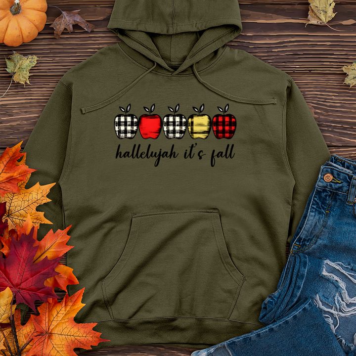 Retro Apple Farm Checkered Row Midweight Hooded Sweatshirt