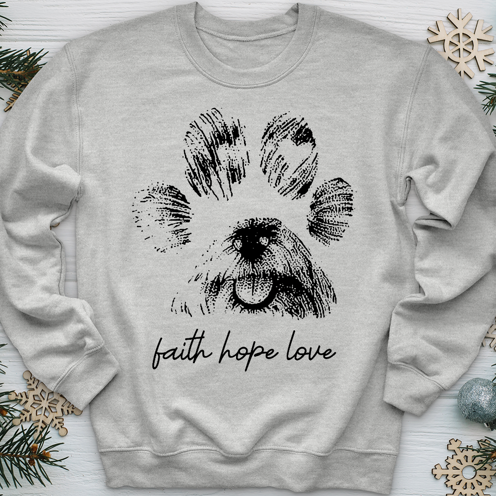 Faith Paw Print Face Crewneck