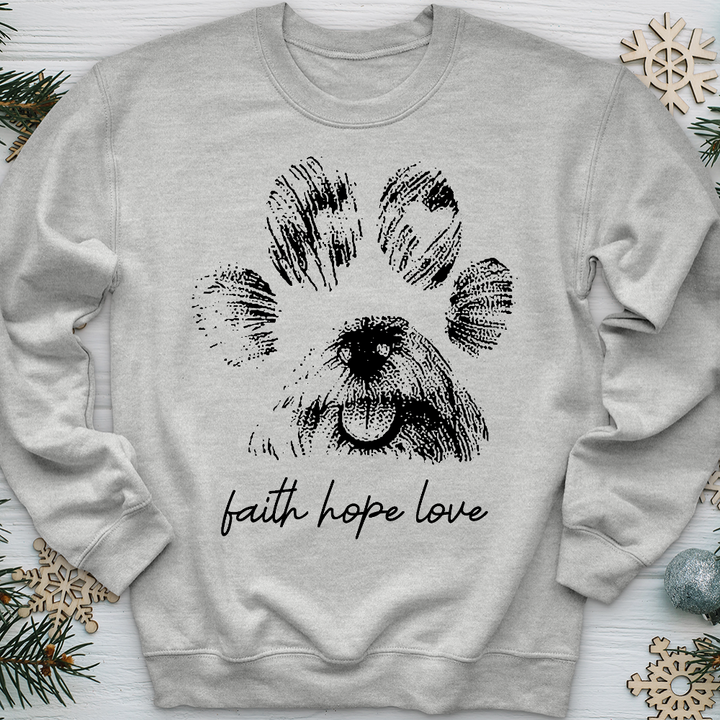 Faith Paw Print Face Crewneck