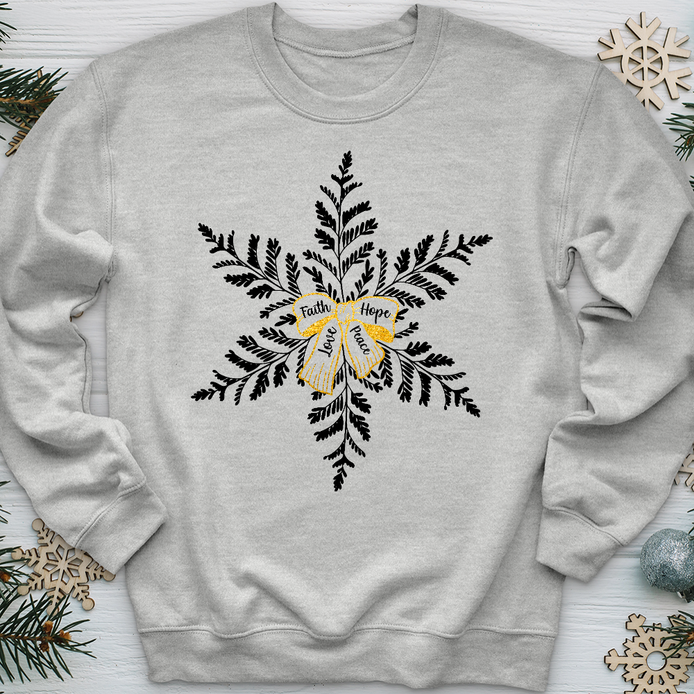 Faith Hope Love Peace Snowflake Crewneck