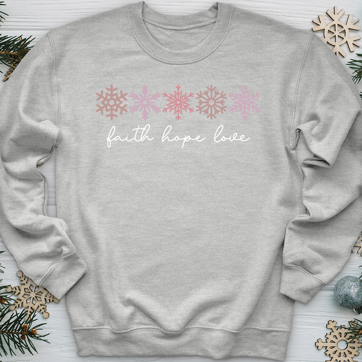 Faith Hope Love Snowflake Assortment Crewneck