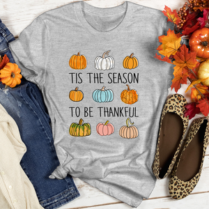 Tis The Season Pumpkins Heathered Tee