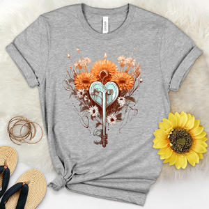 Love Is Key Dandelions Heathered Tee