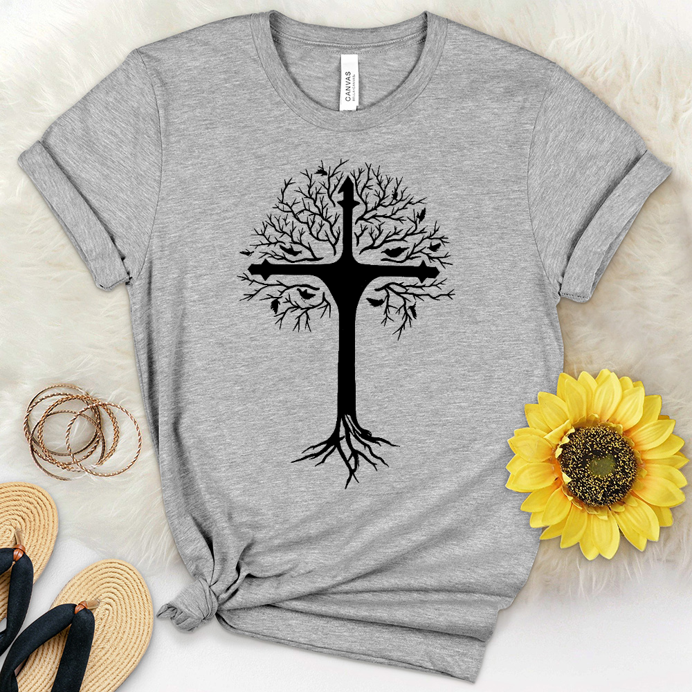 Cross Tree Heathered Tee