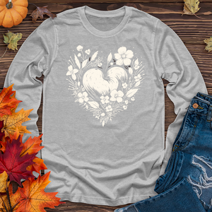 A simple heart with flowers Long Sleeve Tee