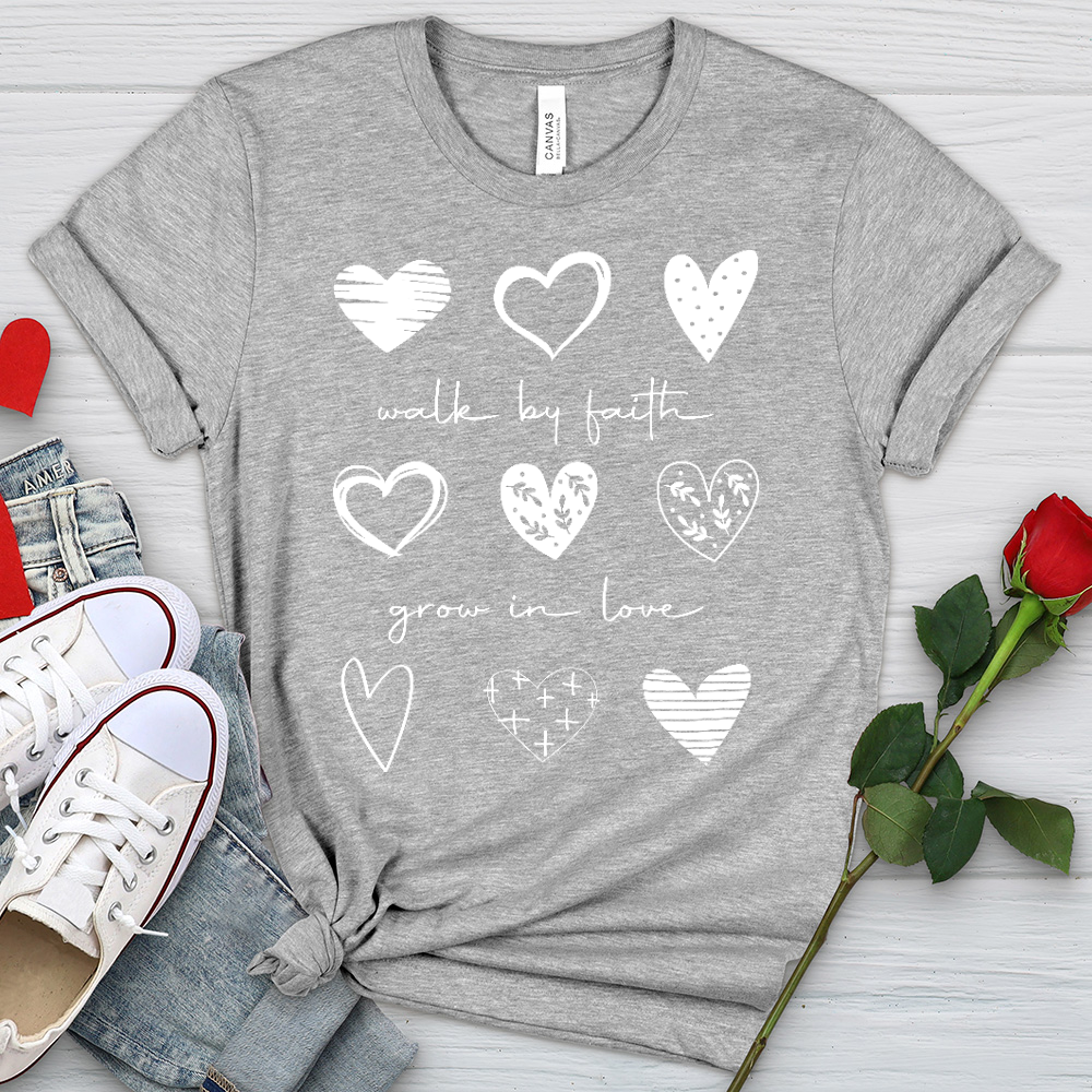 Walk By Faith Grow In Love Heathered Tee