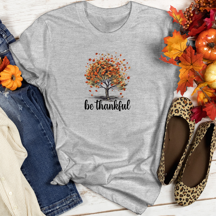 Retro Plaid Autumn Tree Heathered Tee