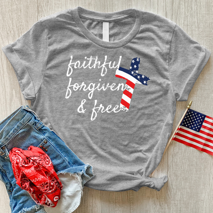 Faithful Stripes Flag Heathered Tee