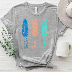 Faith Hope Love Feather Heathered Tee