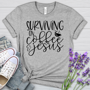 Survivng On Coffee Stars Heathered Tee