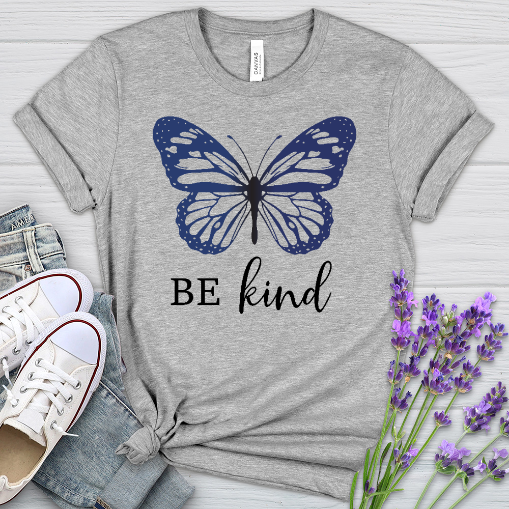 Be Kind Butterfly Heathered Tee