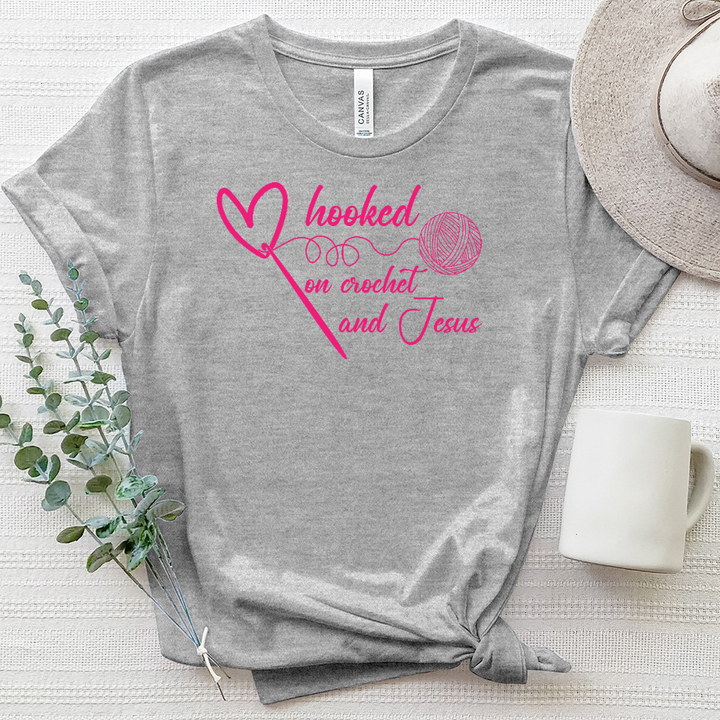 Hooked on Jesus Heathered Tee