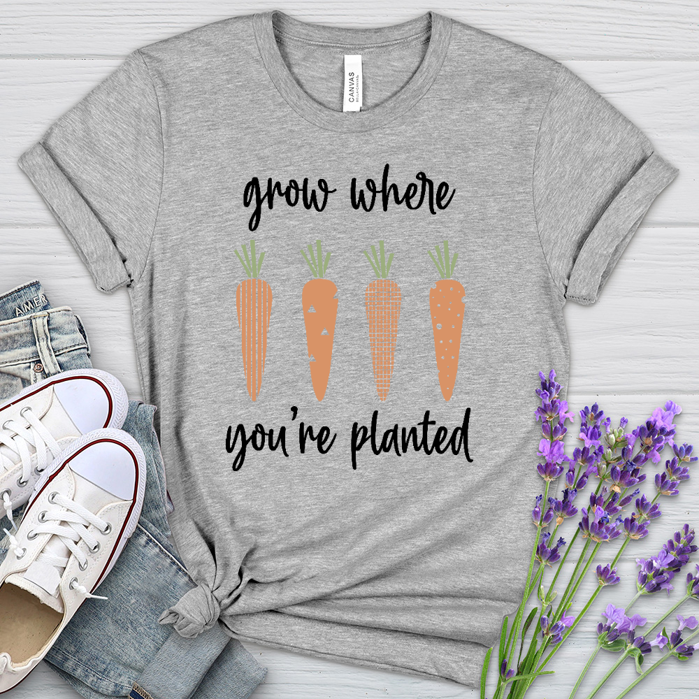 Grow Where You're Planted Carrots Heathered Tee