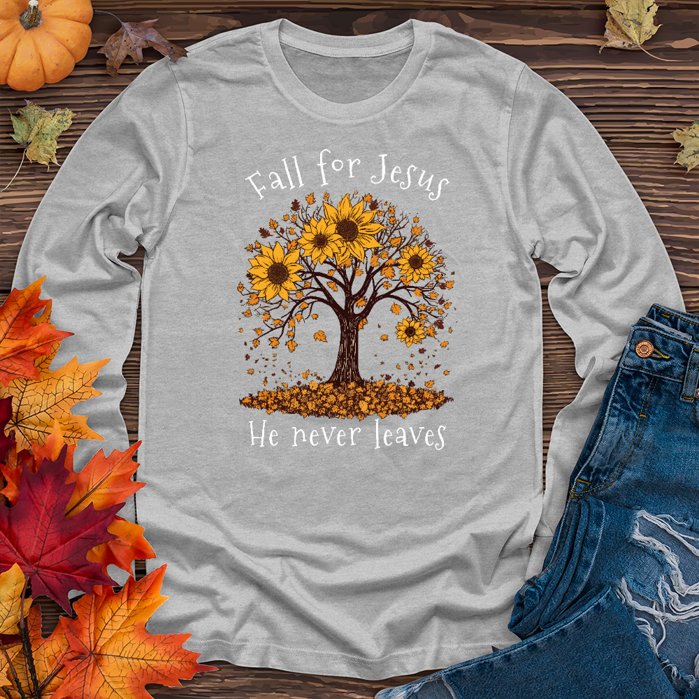 Sunflower Tree Falling Leaves Long Sleeve Tee