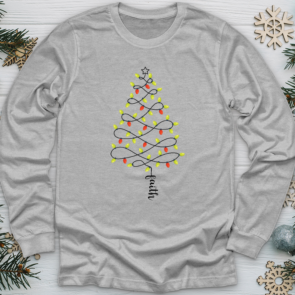 Faith Christmas Lights Long Sleeve Tee