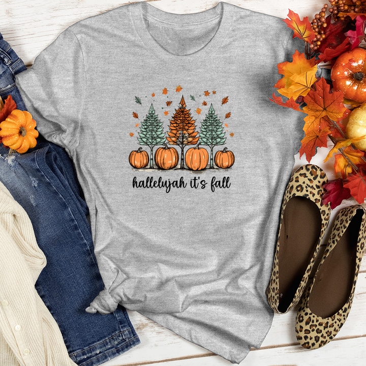 Cozy Autumn Trio Sparkling Trees Heathered Tee