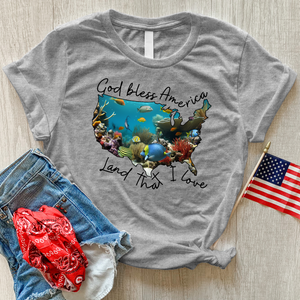 Coral Reef America Heathered Tee