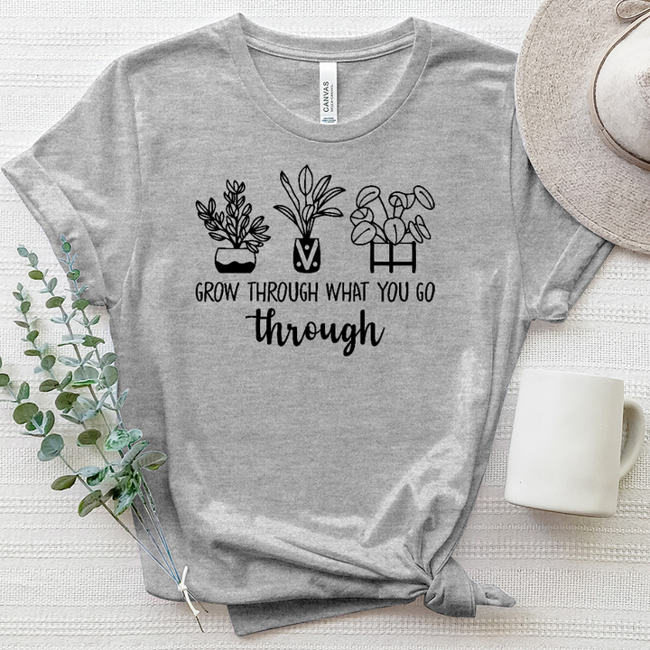 Grow Through What You Go Through Plant Heathered Tee