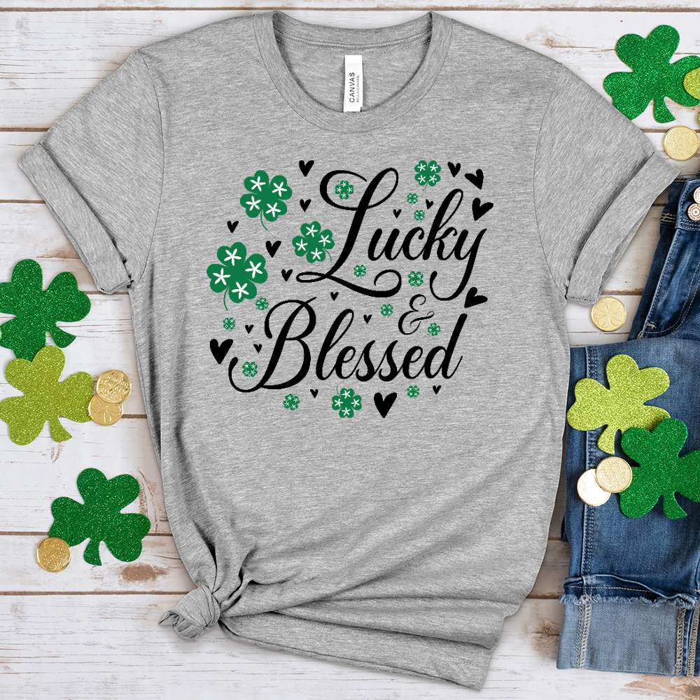Lucky & Blessed Heathered Tee