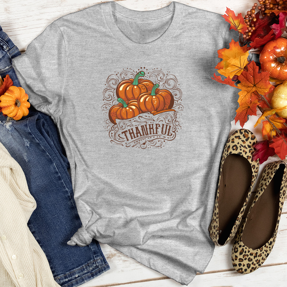 Autumn Affection Pumpkins Heathered Tee