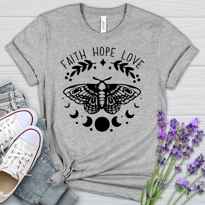 Faith Hope Love Dragonfly Heathered Tee