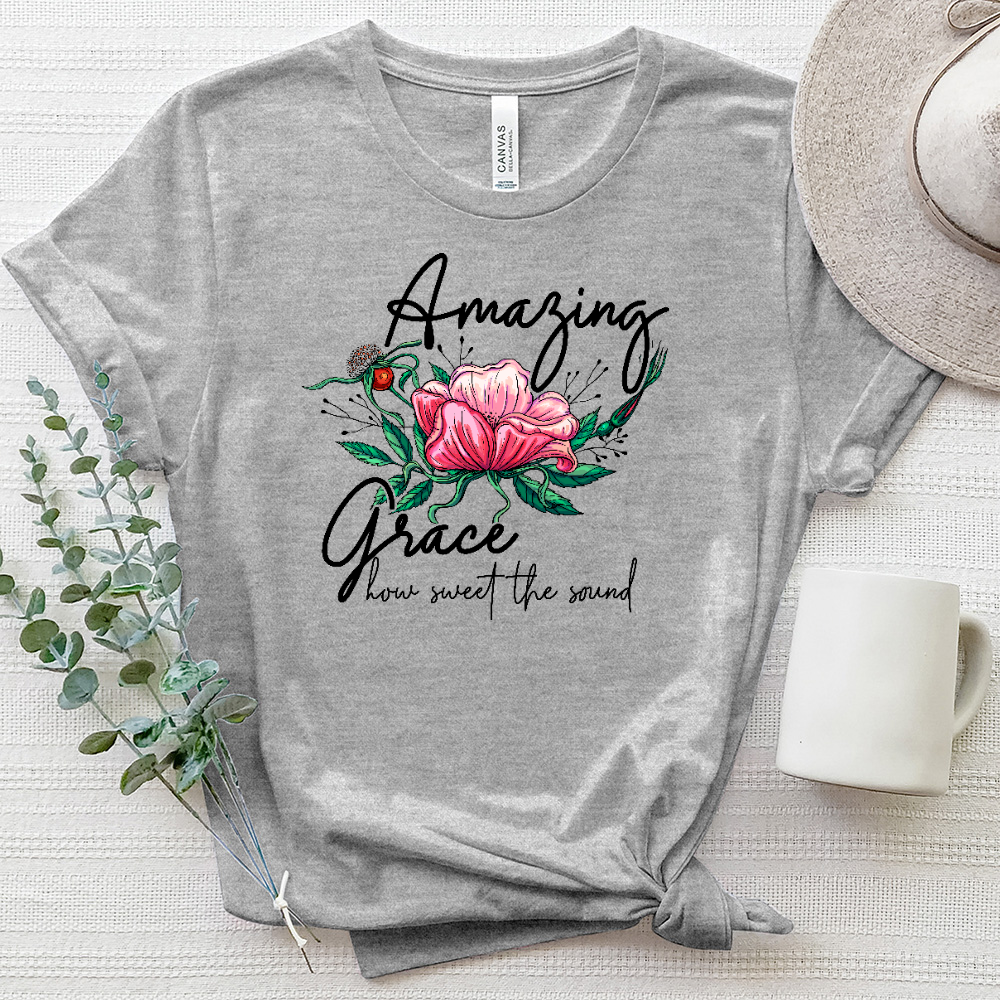 Amazing Grace Rose Tee Heathered Tee