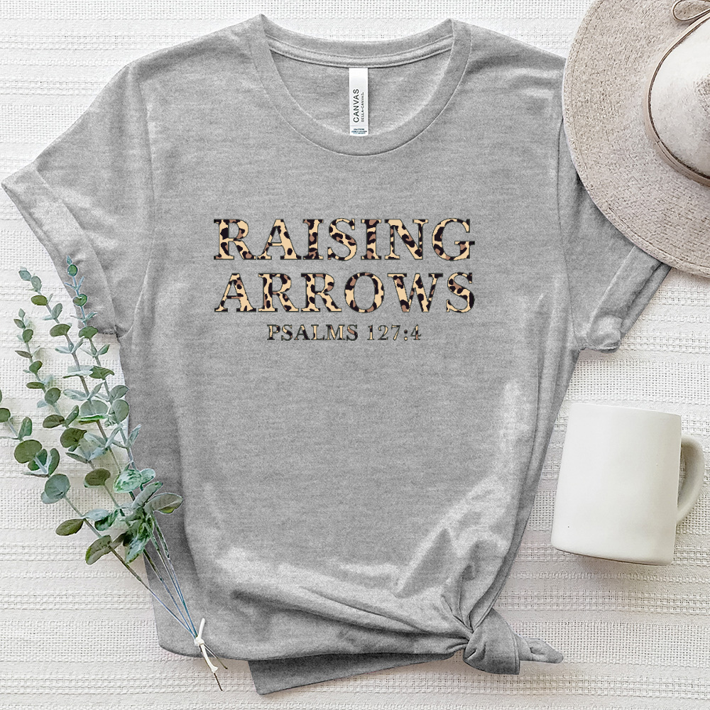 Raising arrows - Psalms 127 4 Leopard Heathered Tee