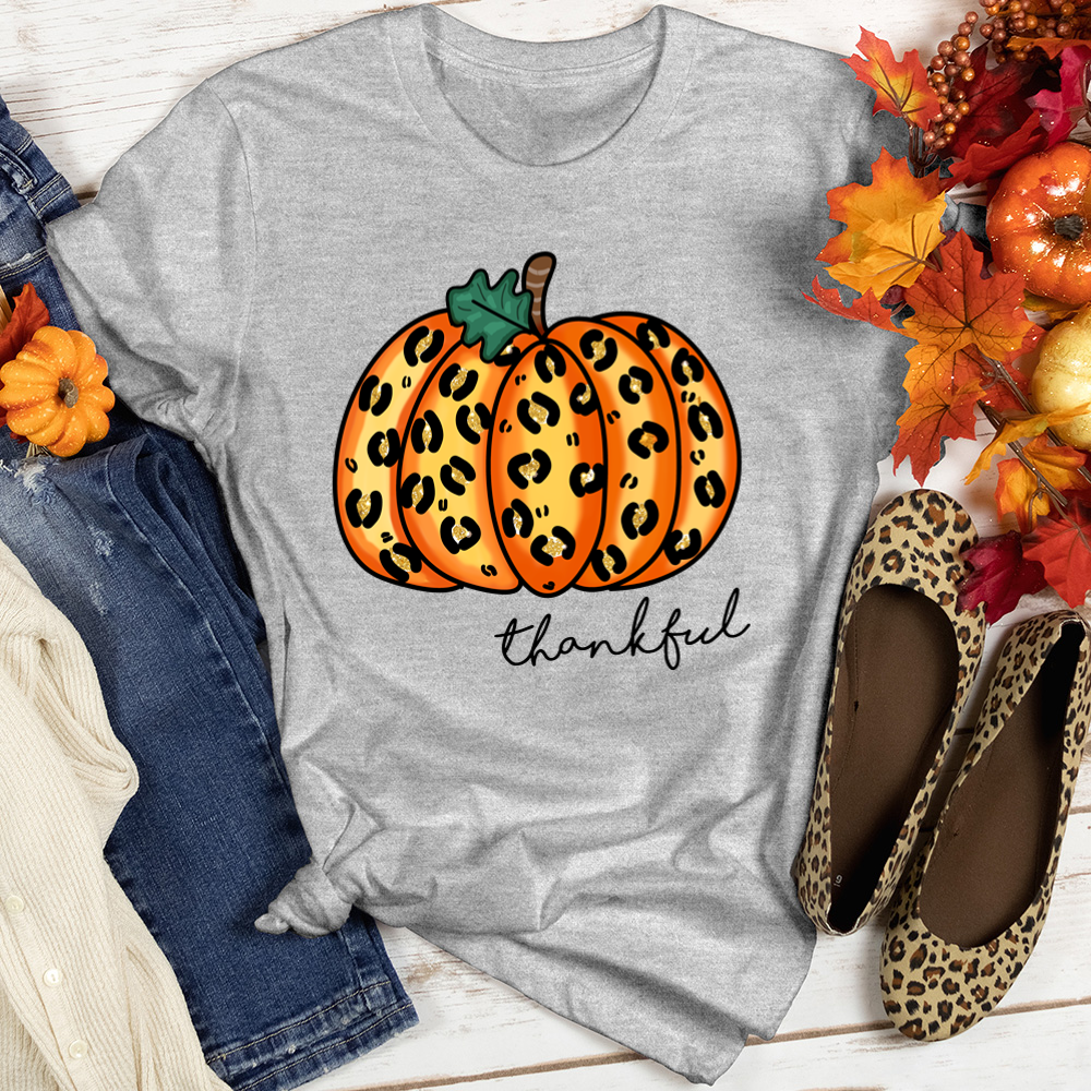 Thankful Orange Pumpkin Heathered Tee