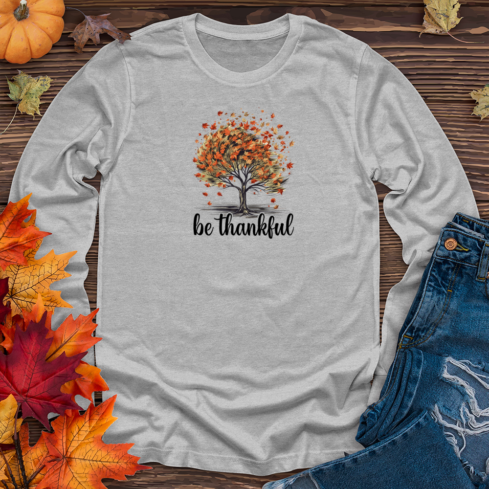 Retro Plaid Autumn Tree Long Sleeve Tee