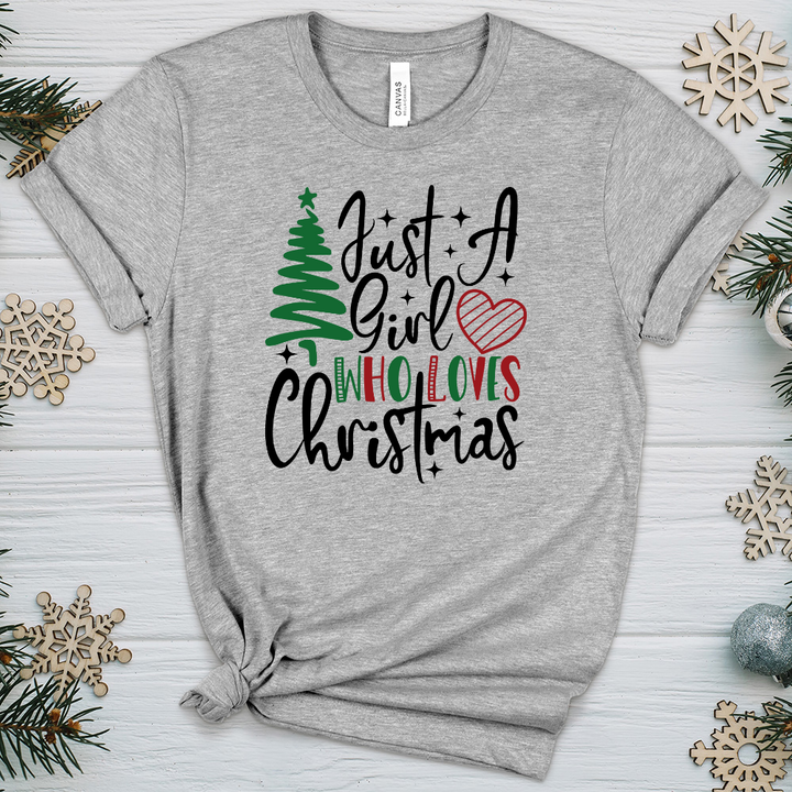 Just A Christmas Girl Heathered Tee