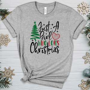 Just A Christmas Girl Heathered Tee