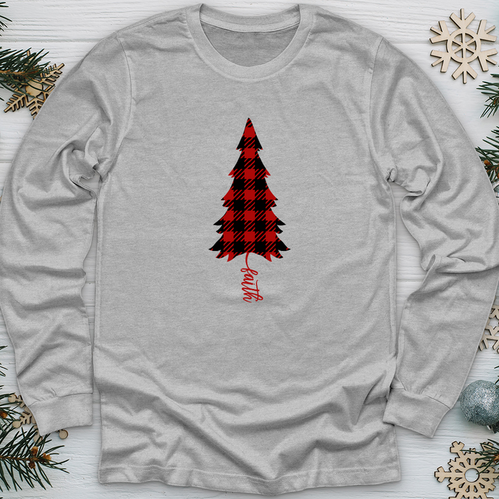 Faith Christmas Pattern Long Sleeve Tee