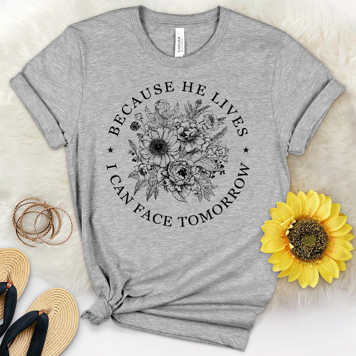 Because He Bouquet Heathered Tee