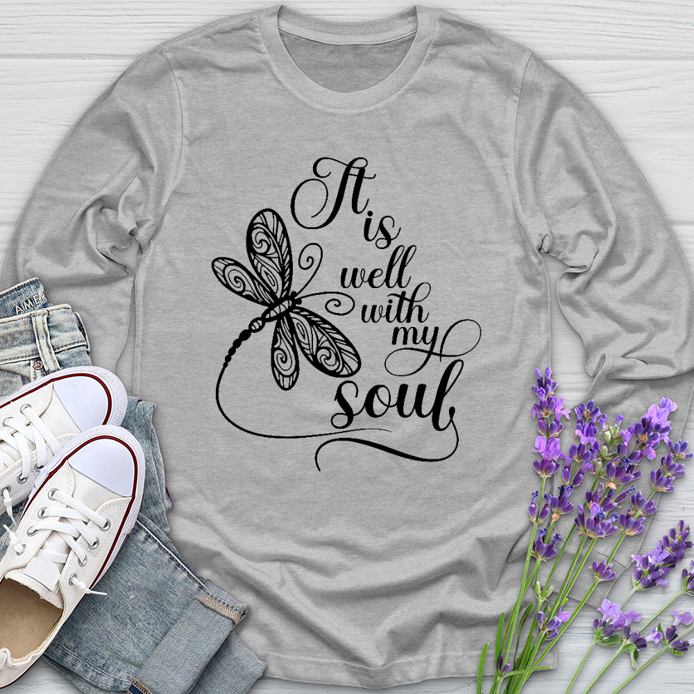 It Is Well Dragonfly Long Sleeve Tee