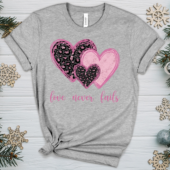 Love Never Fails V8 Heathered Tee