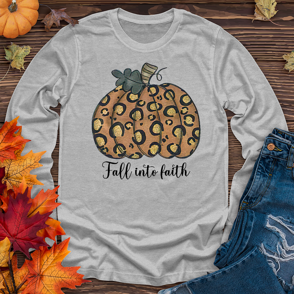 Fall Into Faith Gold Pumpkin Long Sleeve Tee