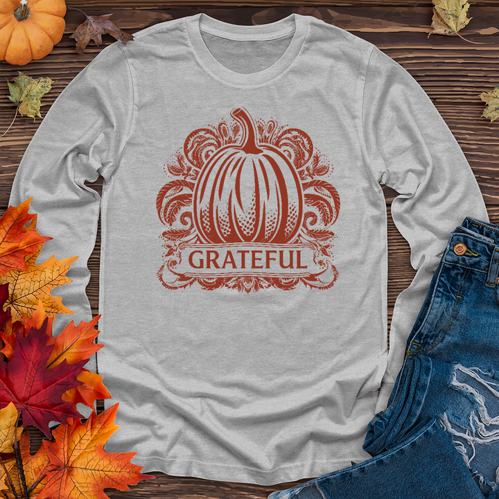 Grateful Paisley Pumpkin Long Sleeve Tee