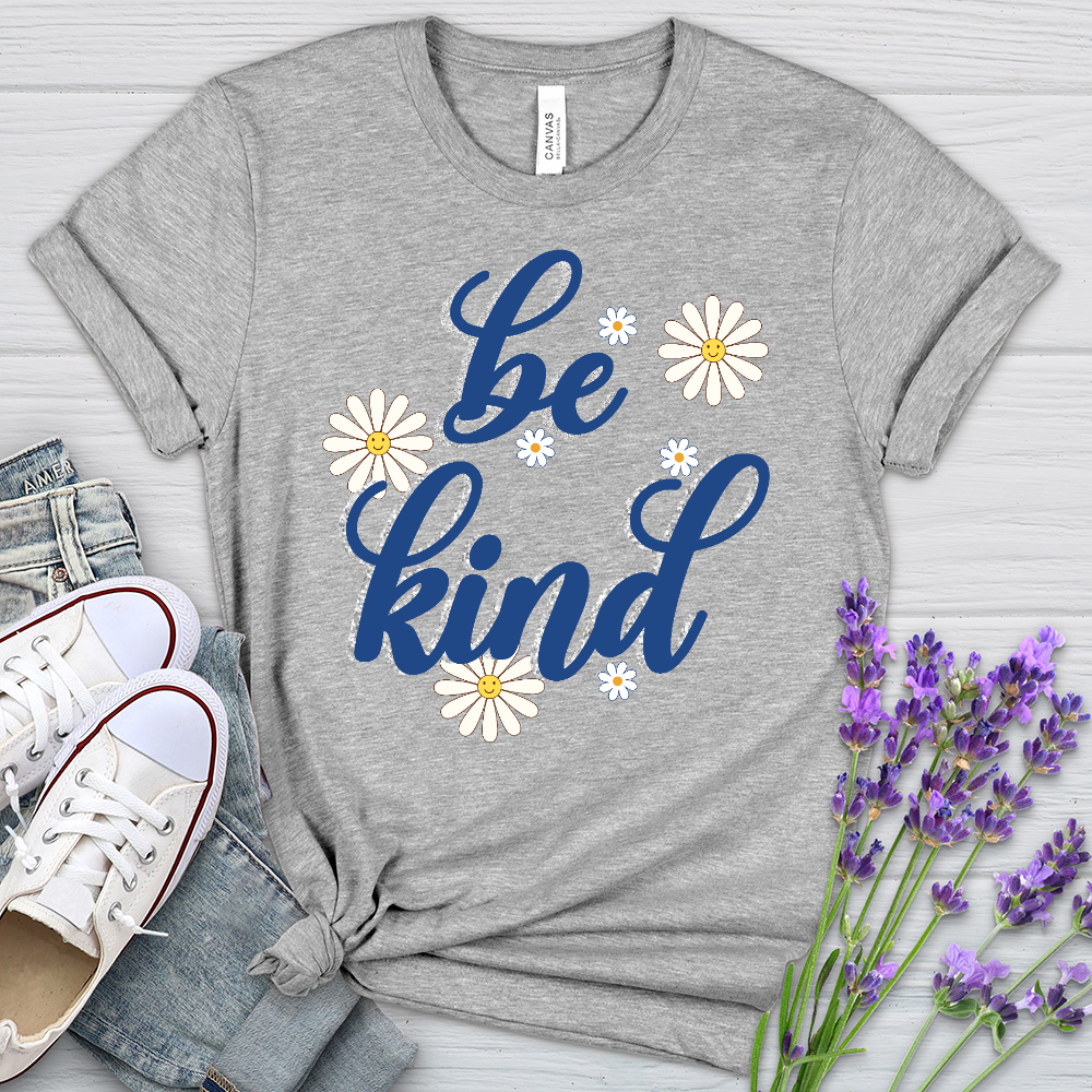 Be Kind Happy Daisies Heathered Tee